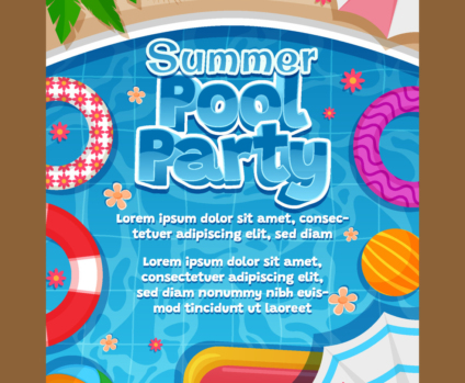 Free Pool Party Poster Vector