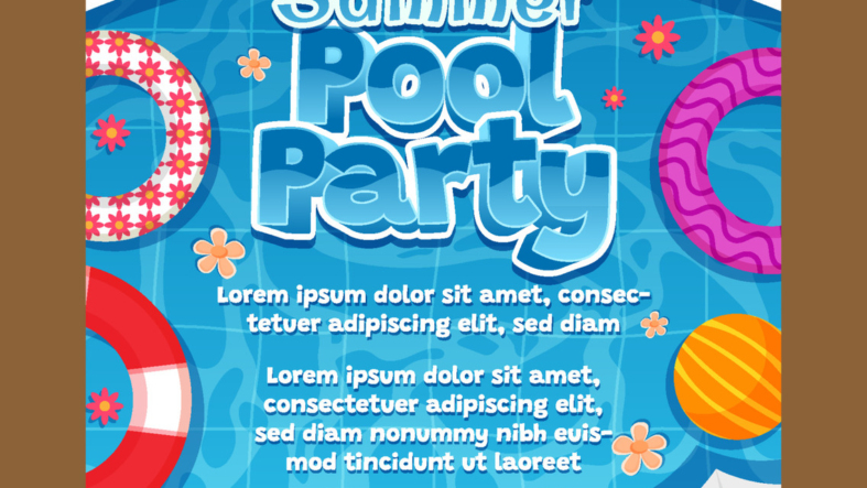 Free Pool Party Poster Vector