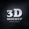 3D Silver Logo Free PSD Mockup